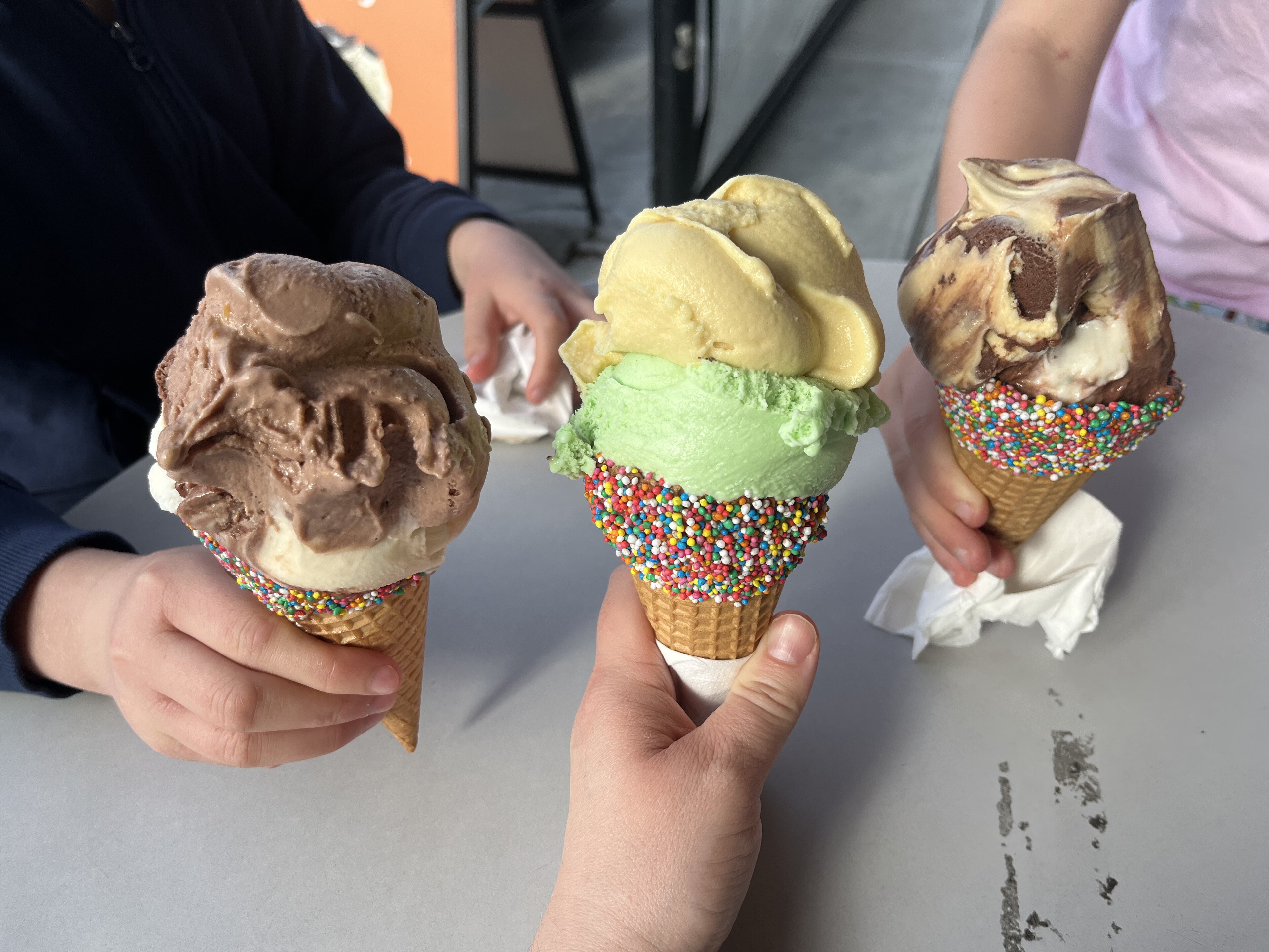 Eis in der Waffel