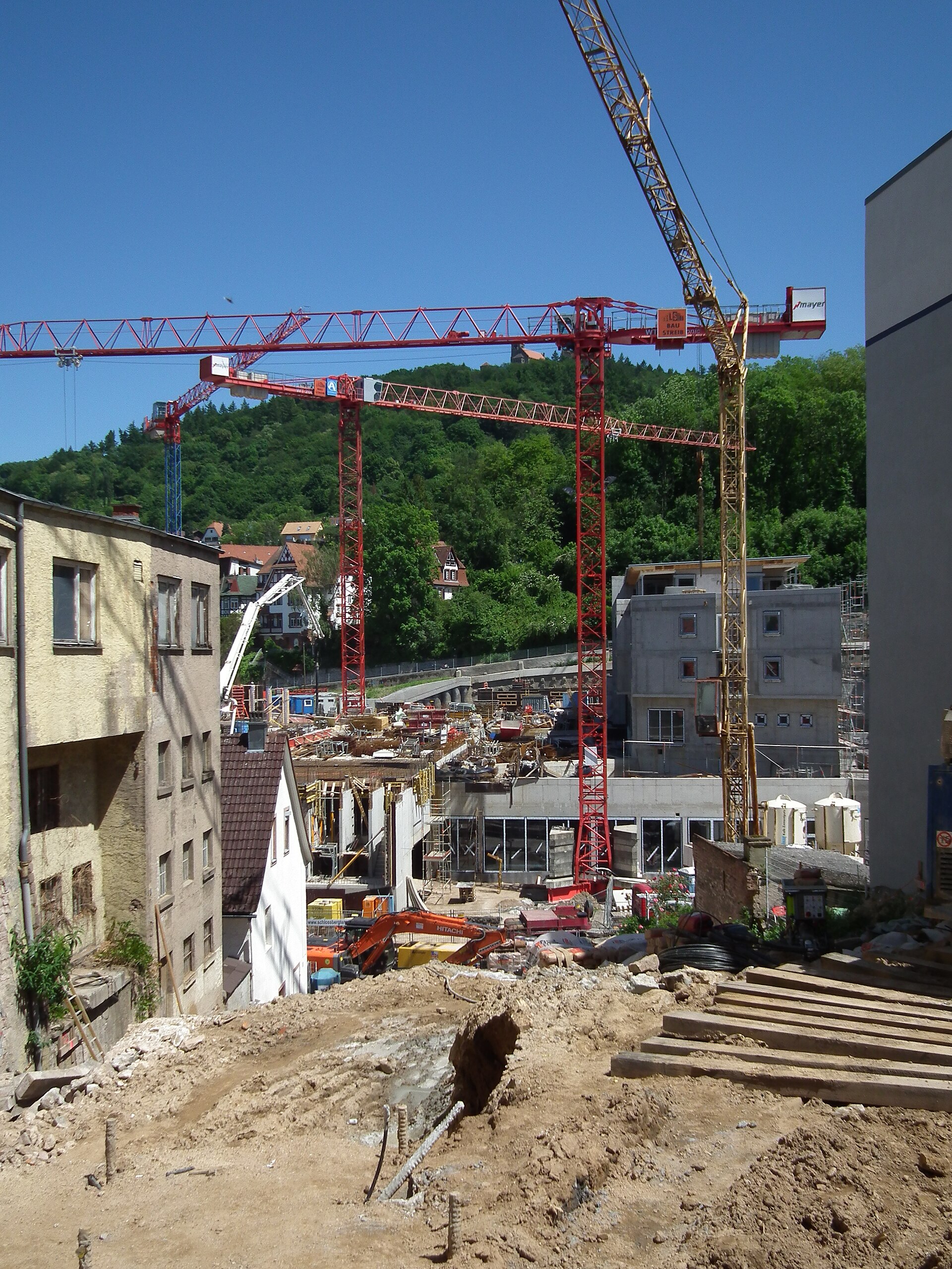 Großbaustelle in der Weinheimer Innenstadt